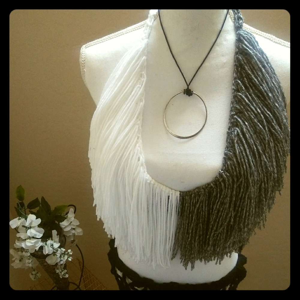 Fringe top/fishnet skirt-SOLD OFFLINE